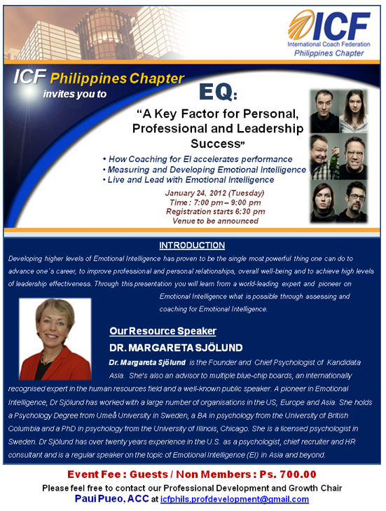 Dr Margareta Sjolund speaking in Manila - an invitation